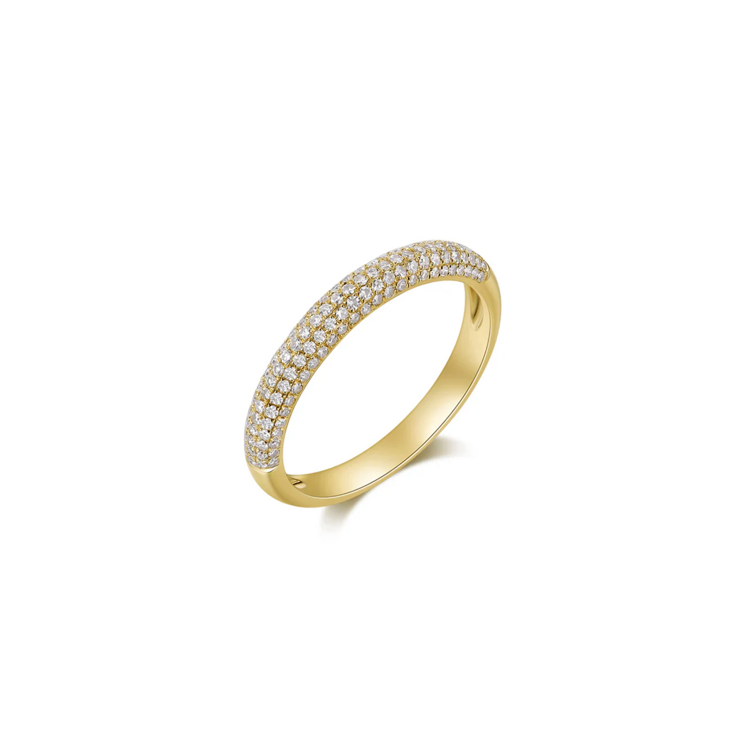 Anillo de Diamantes Pavé de Tres Filas