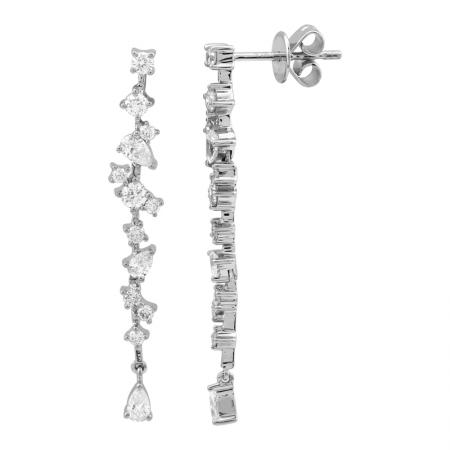 Aretes Largos Diamantes Multishape