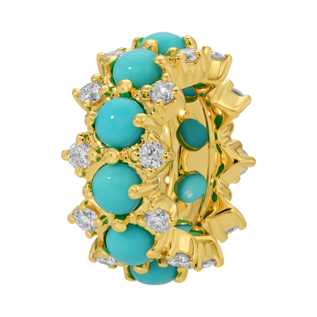 Rondelle de Turquesa & Diamantes