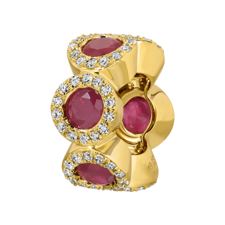Rondelle de Rubi con Diamantes