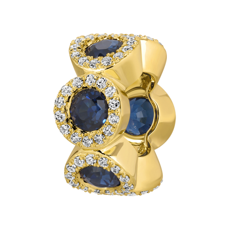 Rondelle de Zafiro con Diamantes