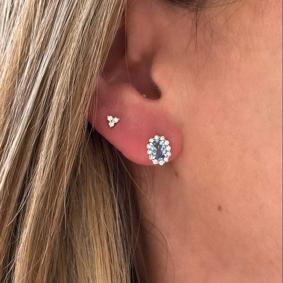 Aretes de Aguamarina con Diamantes