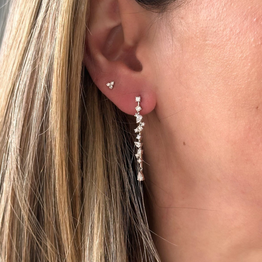 Aretes Largos Diamantes Multishape