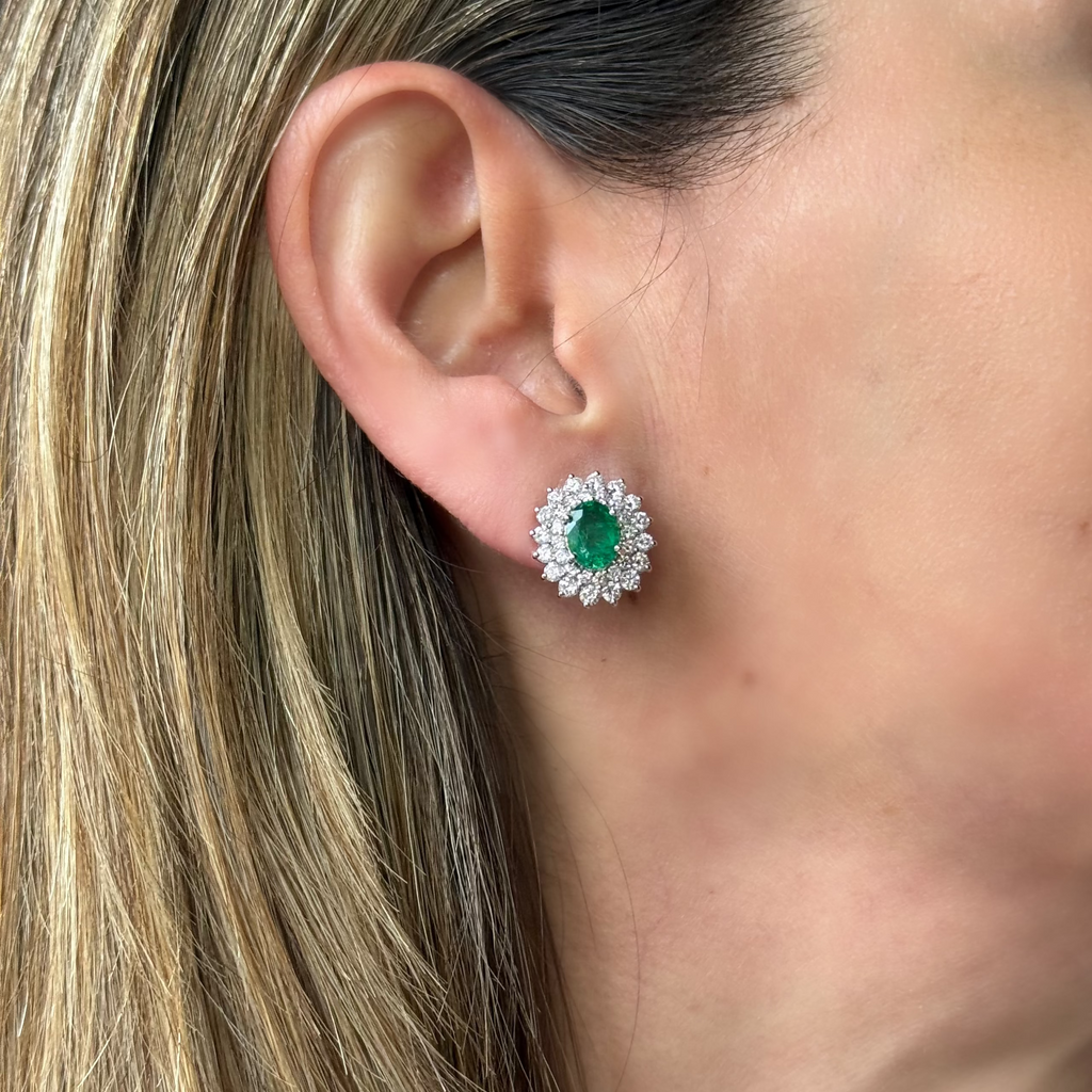Aretes de Esmeralda con Diamantes
