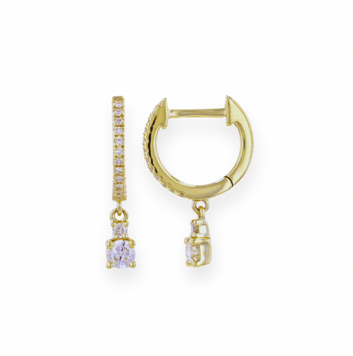 Huggies de Diamantes con Diamante Colgando