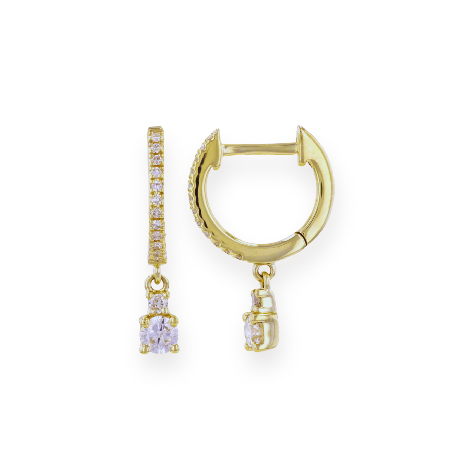 Huggies de Diamantes con Diamante Colgando