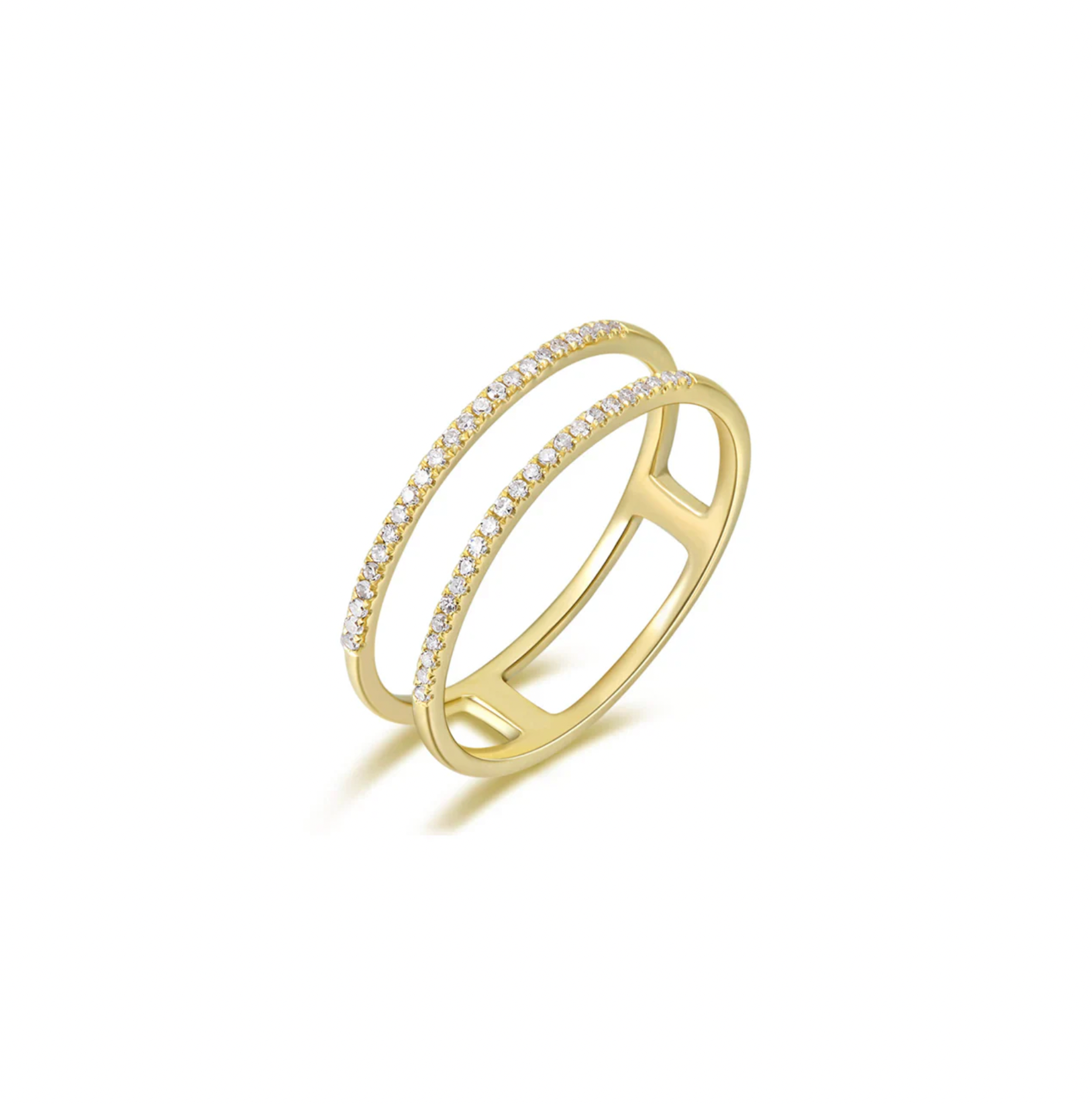 Anillo de Diamantes Doble Fila