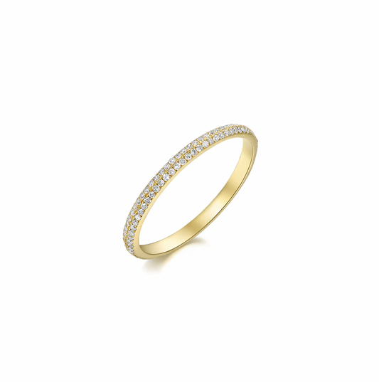 Anillo de Diamantes Pavé de Dos Filas