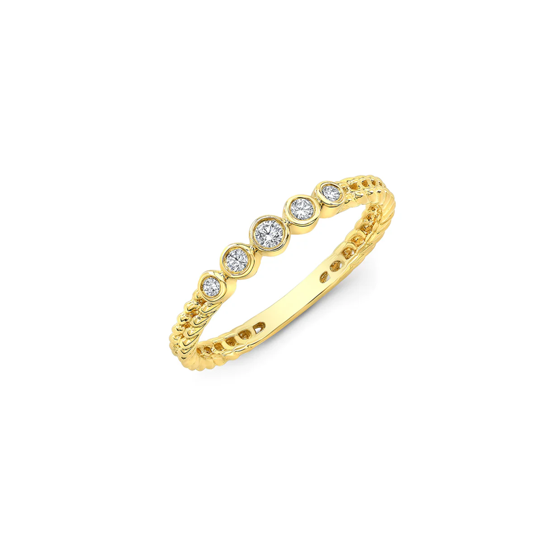 Anillo Trenzado con Diamantes