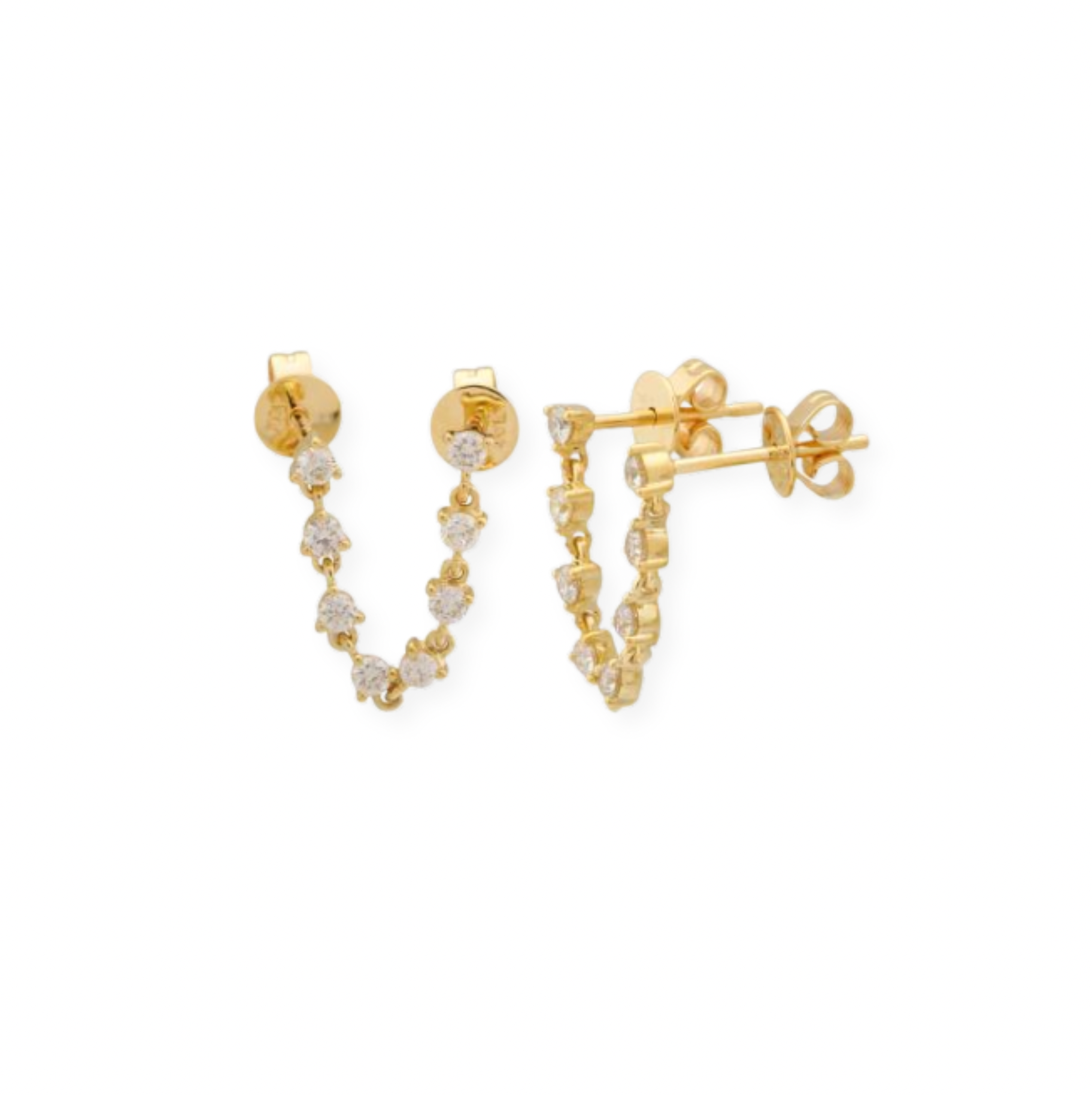 Aretes de Diamantes Doble Piercing