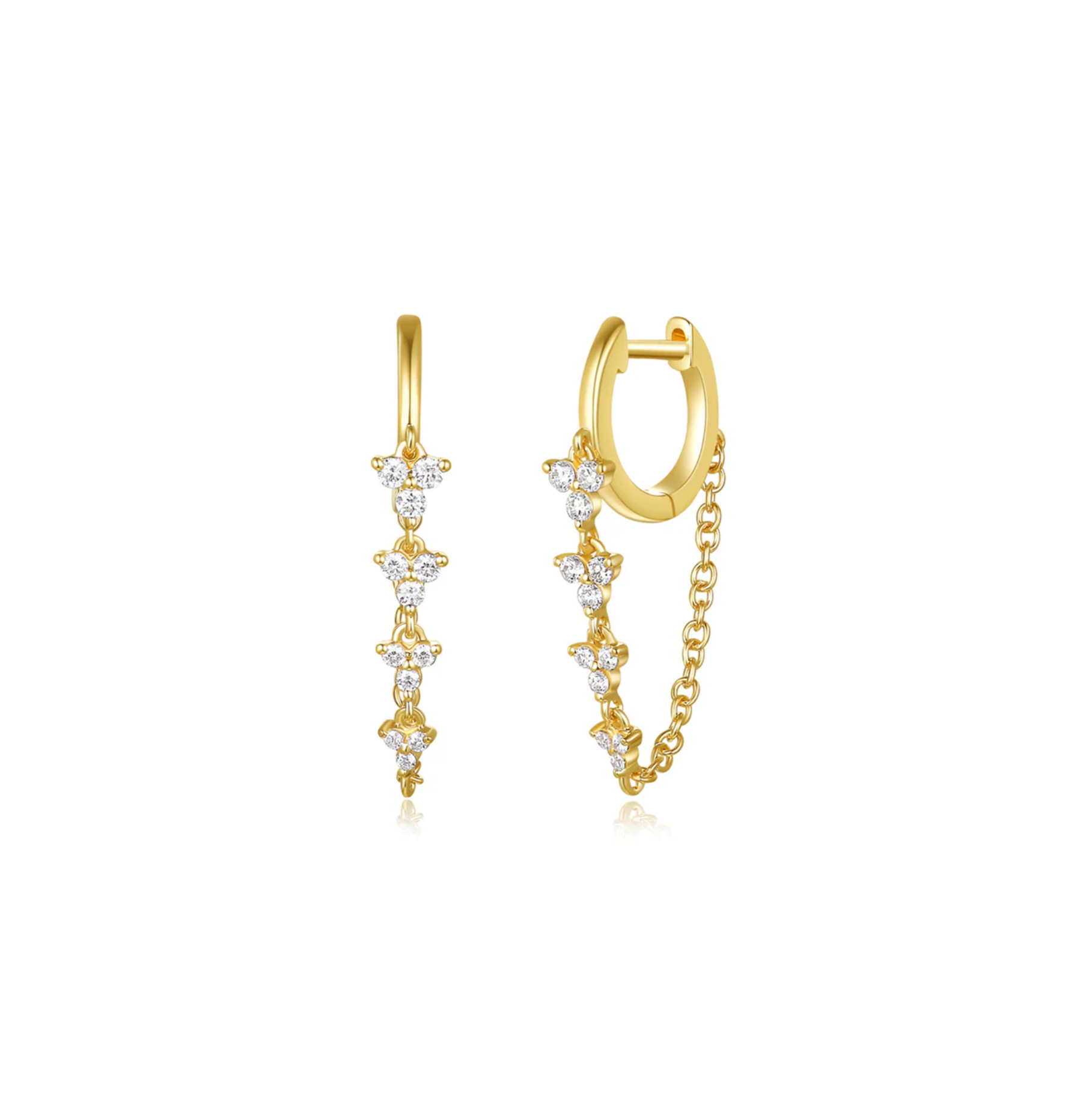 Huggies de Diamantes en Trio Colgantes