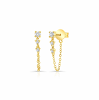 Aretes Colgantes de 3 Diamantes