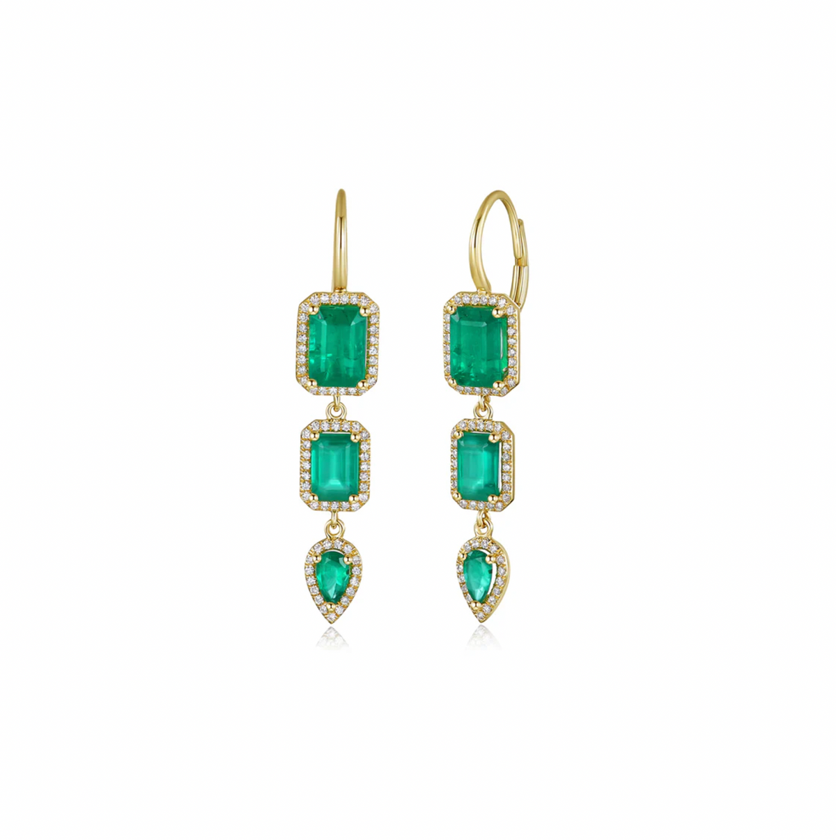 Aretes Largos de Esmeraldas