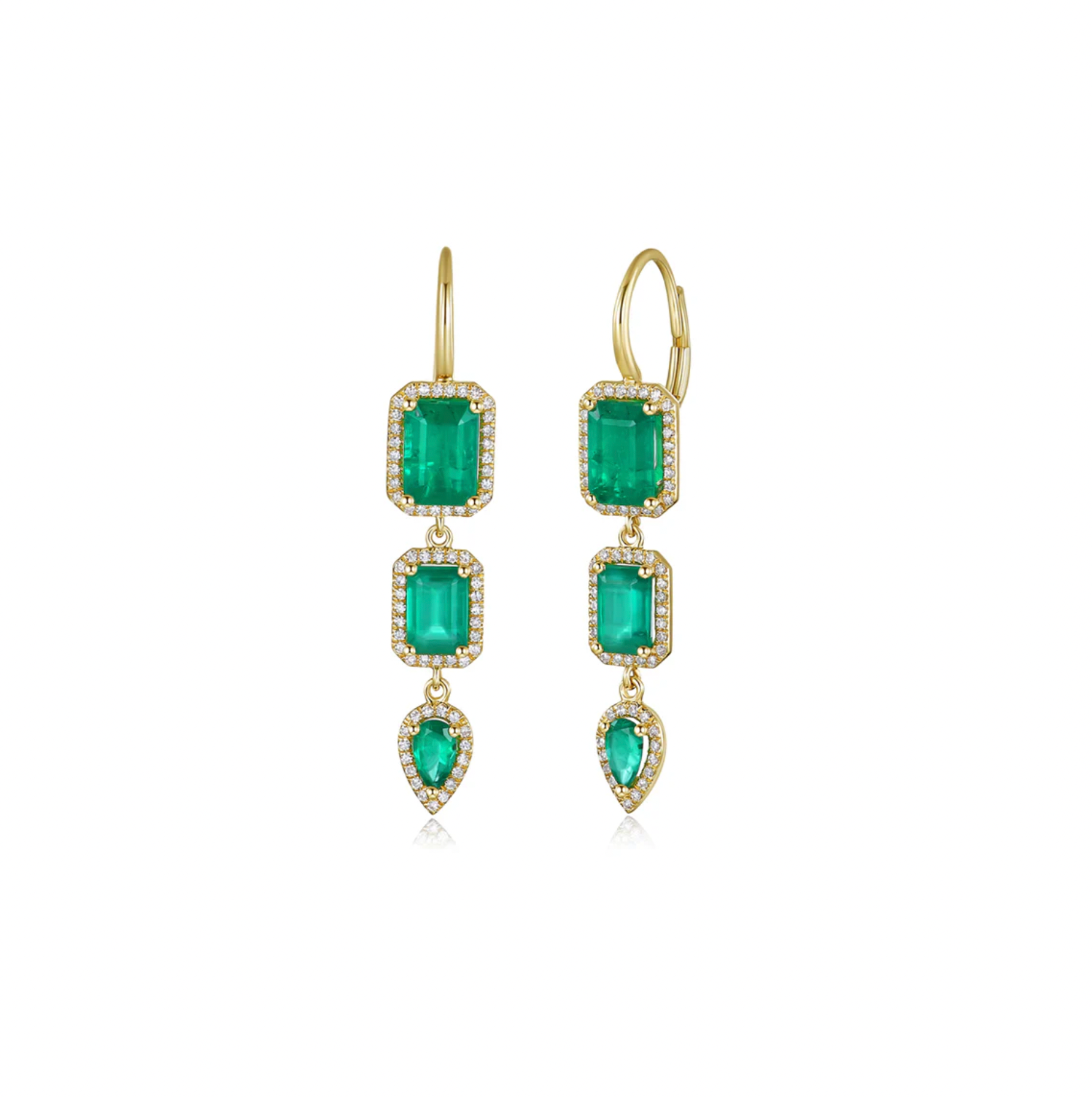 Aretes Largos de Esmeraldas