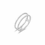 Anillo de Diamantes Doble Fila
