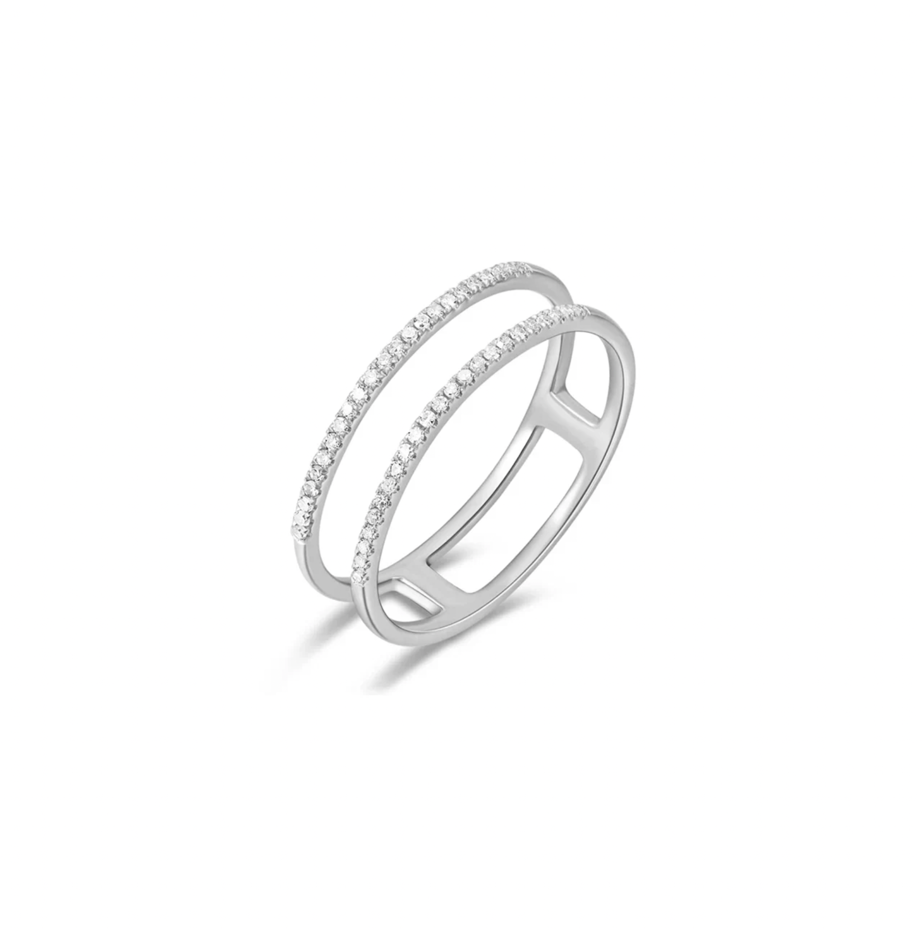 Anillo de Diamantes Doble Fila