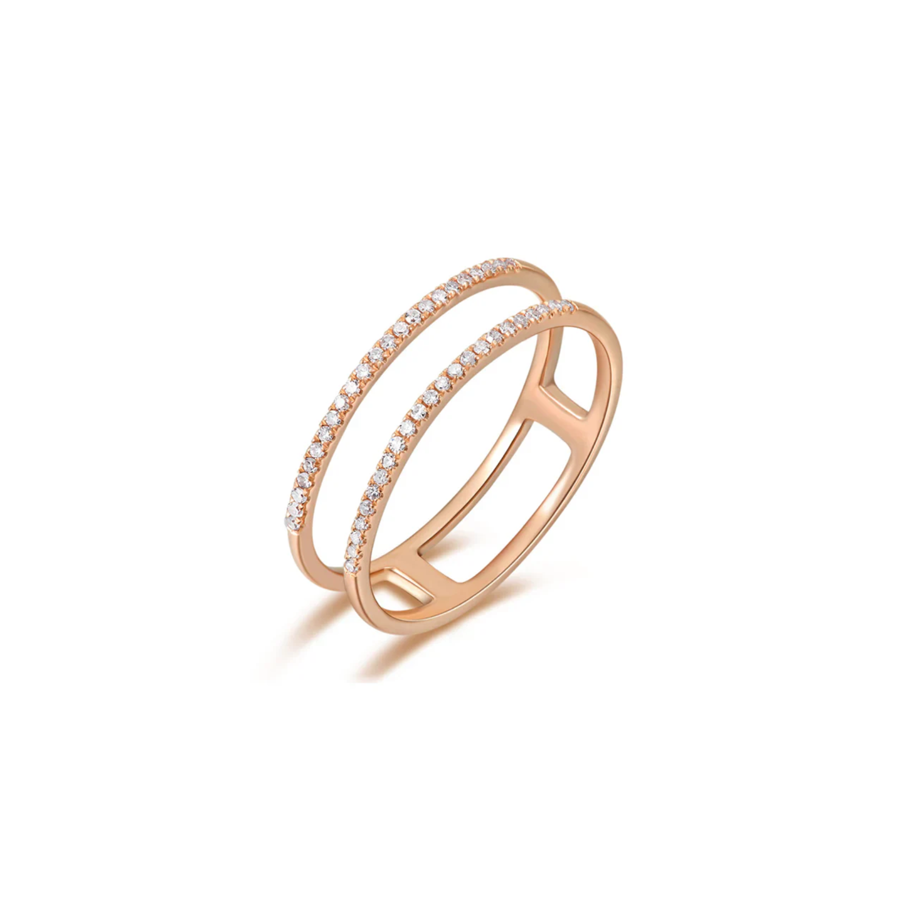 Anillo de Diamantes Doble Fila