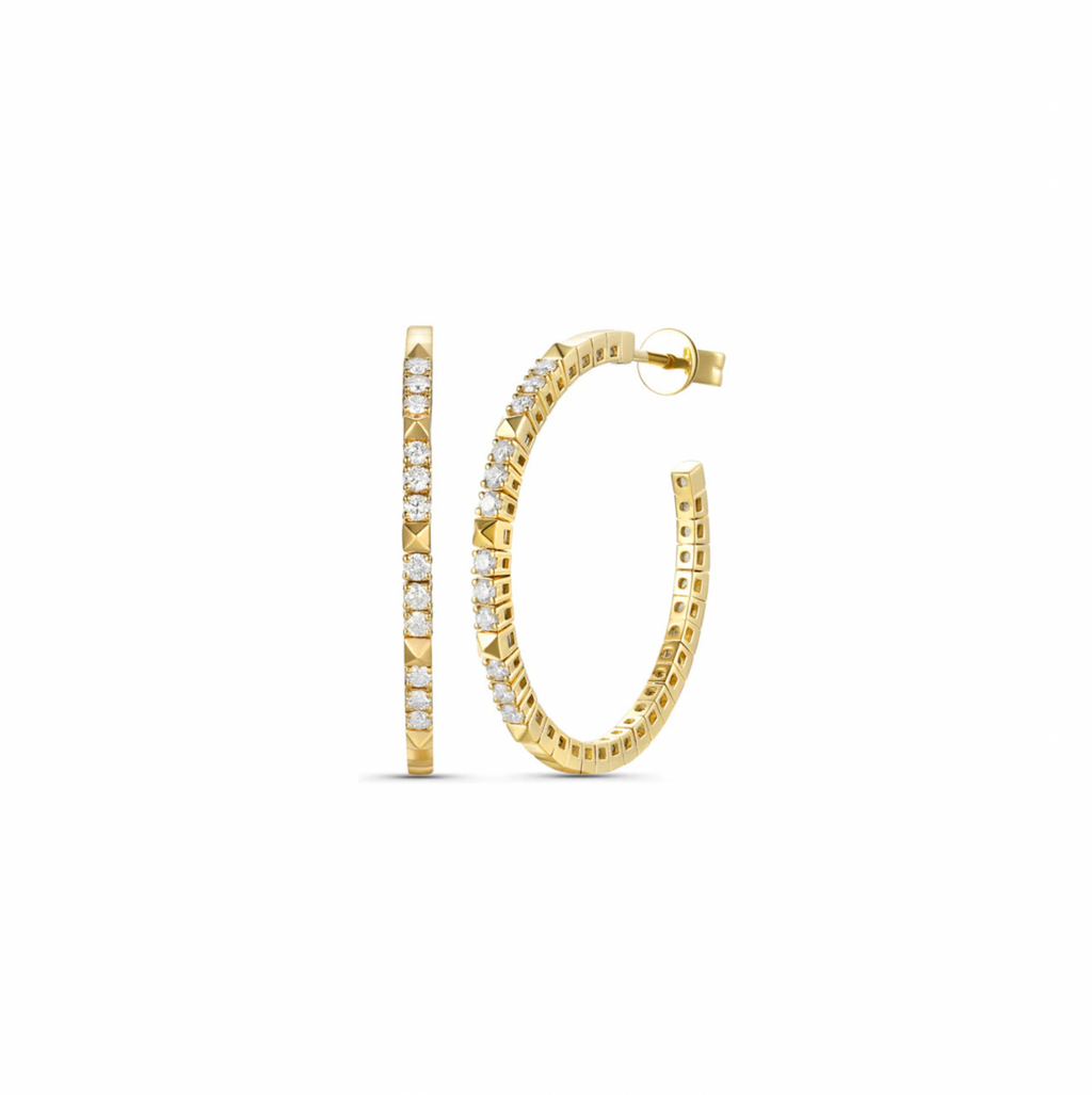 Gold Pyramid & Diamonds Flexible Hoops