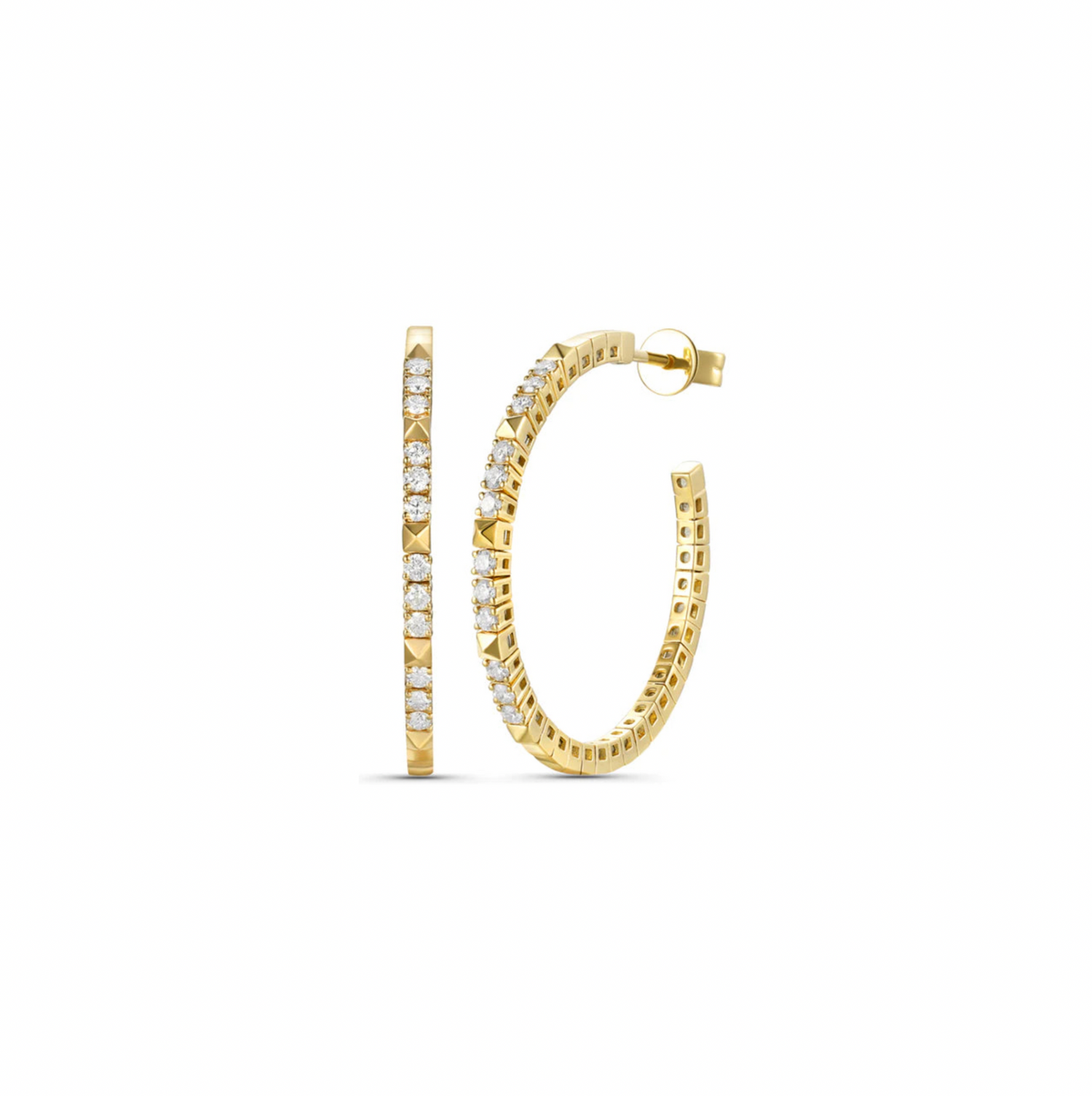 Gold Pyramid & Diamonds Flexible Hoops
