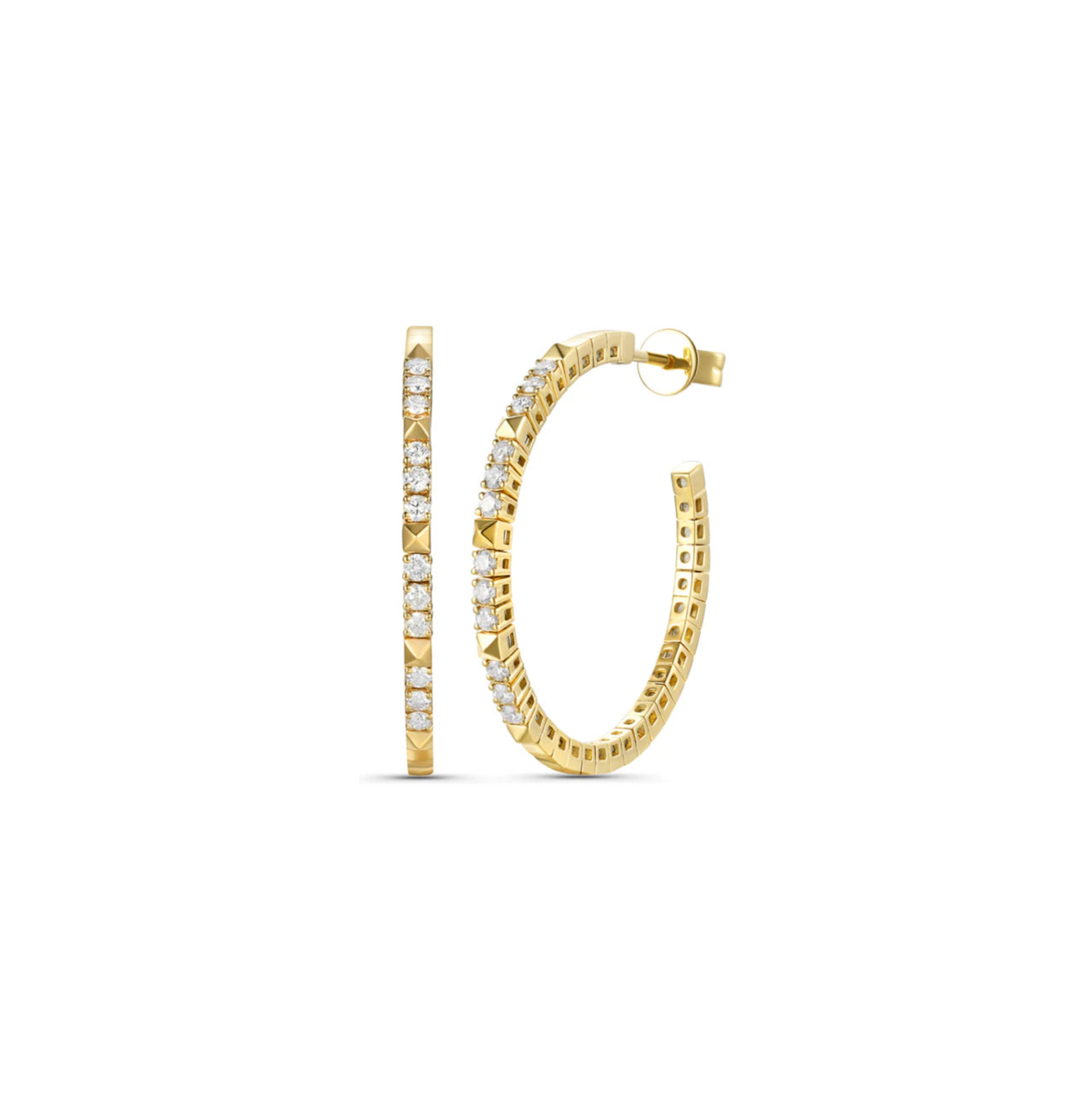 Gold Pyramid & Diamonds Flexible Hoops
