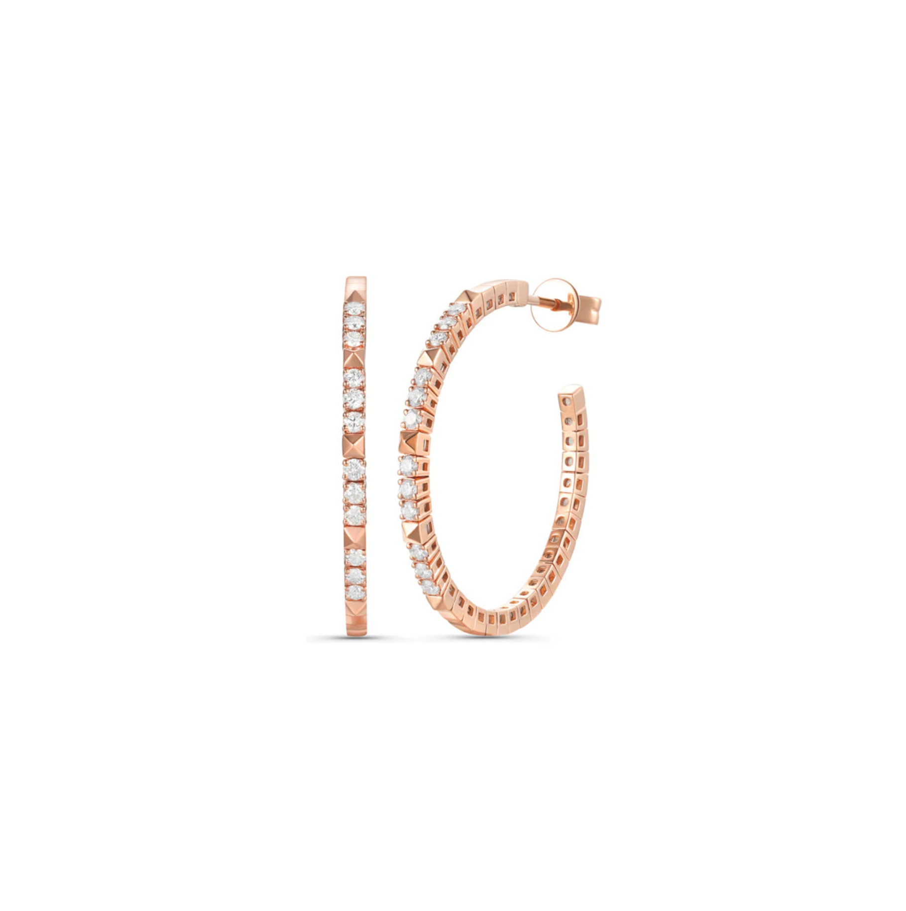 Gold Pyramid & Diamonds Flexible Hoops