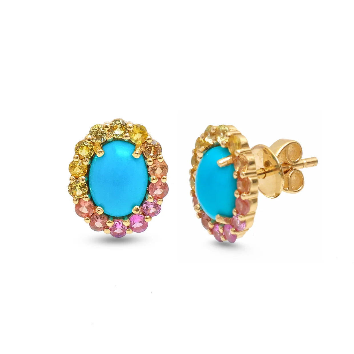 Aretes de Turquesa con Zafiros
