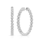 Diamond Bezel Hoops