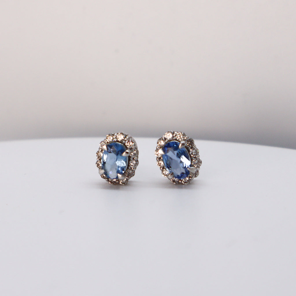 Aretes de Aguamarina con Diamantes