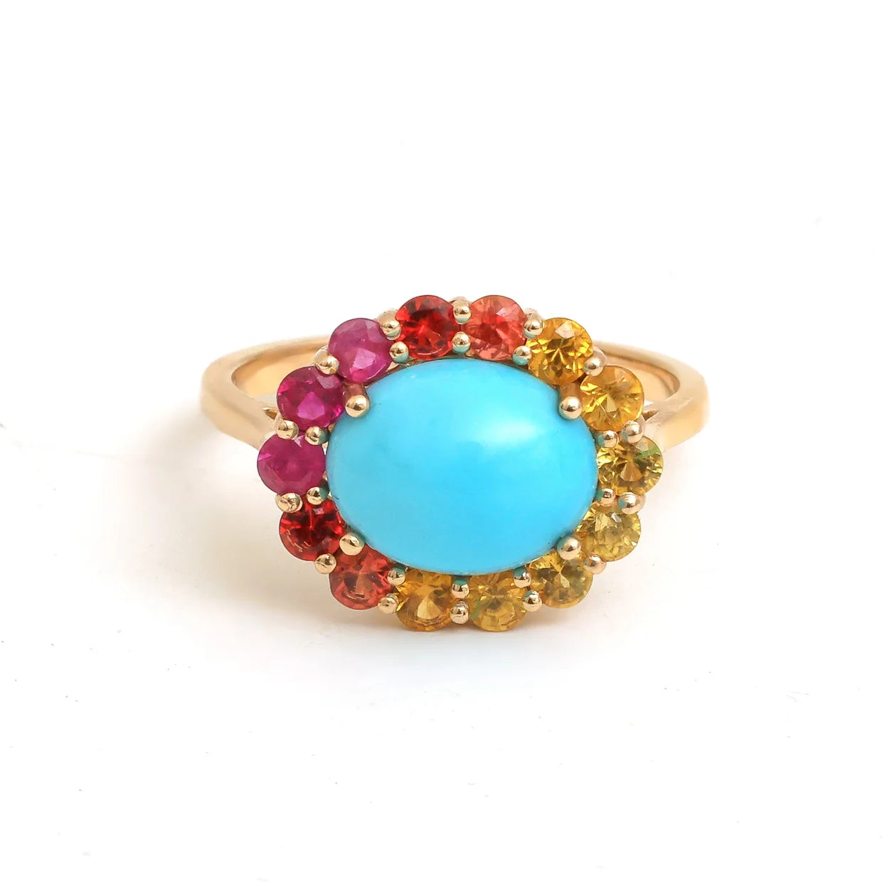 Anillo de Turquesa con Zafiros