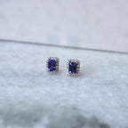 Aretes de Tanzanita con Diamantes