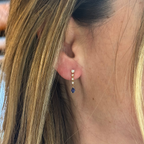 Aretes de Zafiro Largos con Diamantes