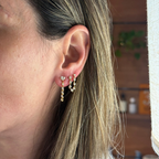 Aretes de Diamantes Doble Piercing
