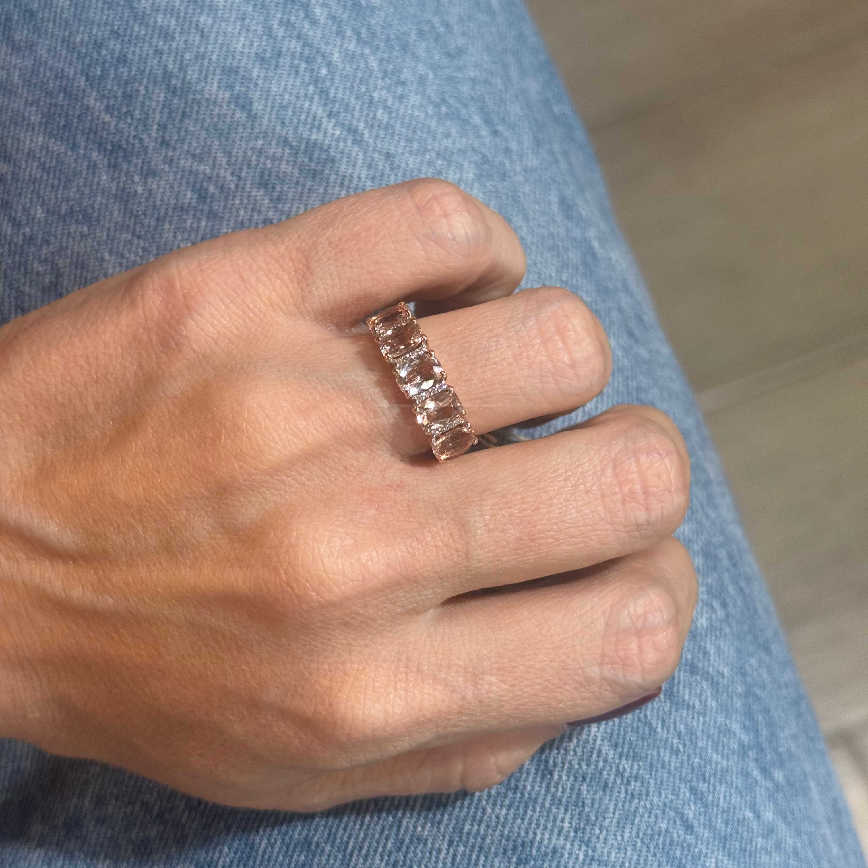 Anillo de Morganita con Diamantes