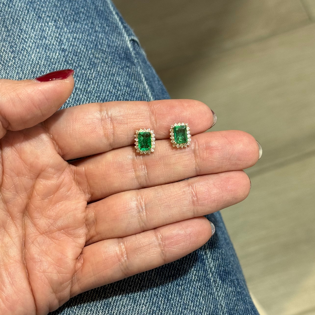 Aretes de Esmeralda con Diamantes