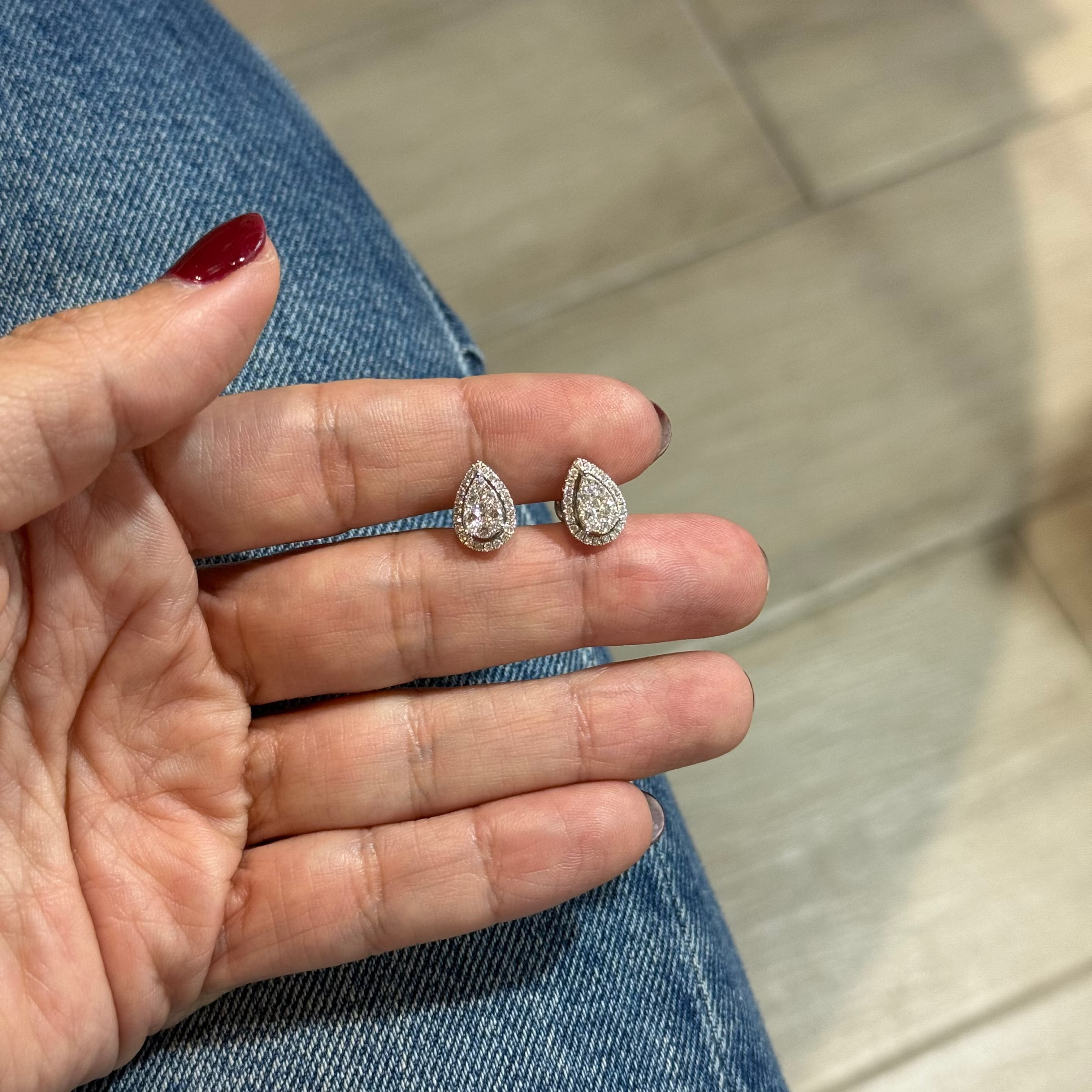 Aretes de Diamantes en Gota