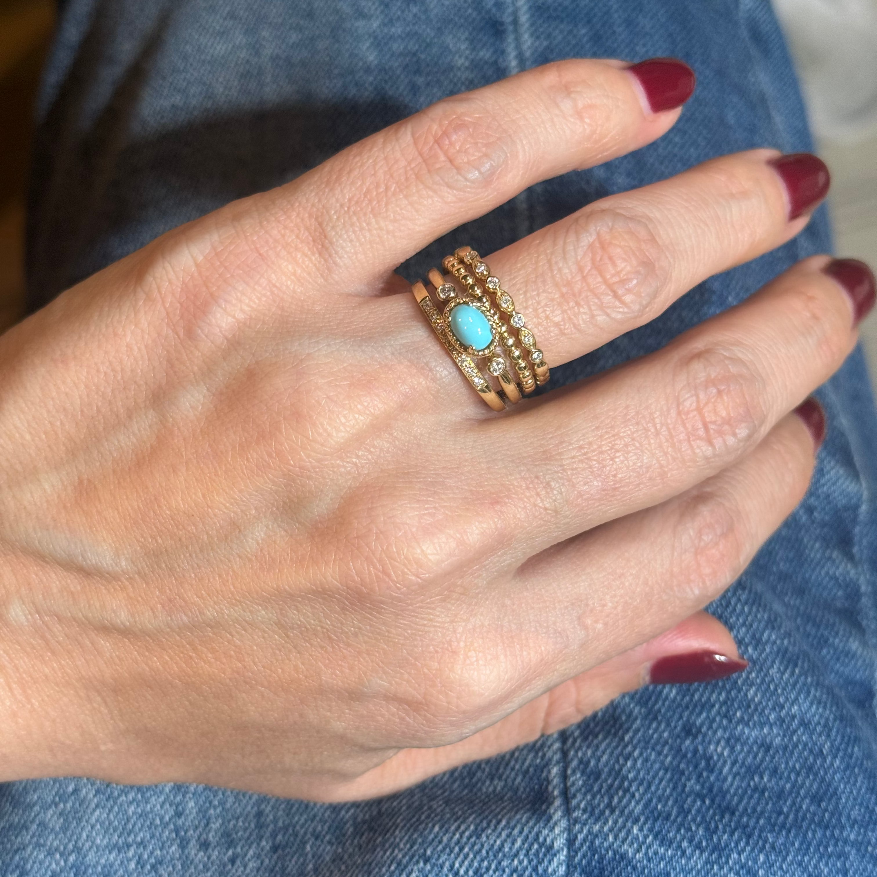 Anillo de Turquesa con Diamantes