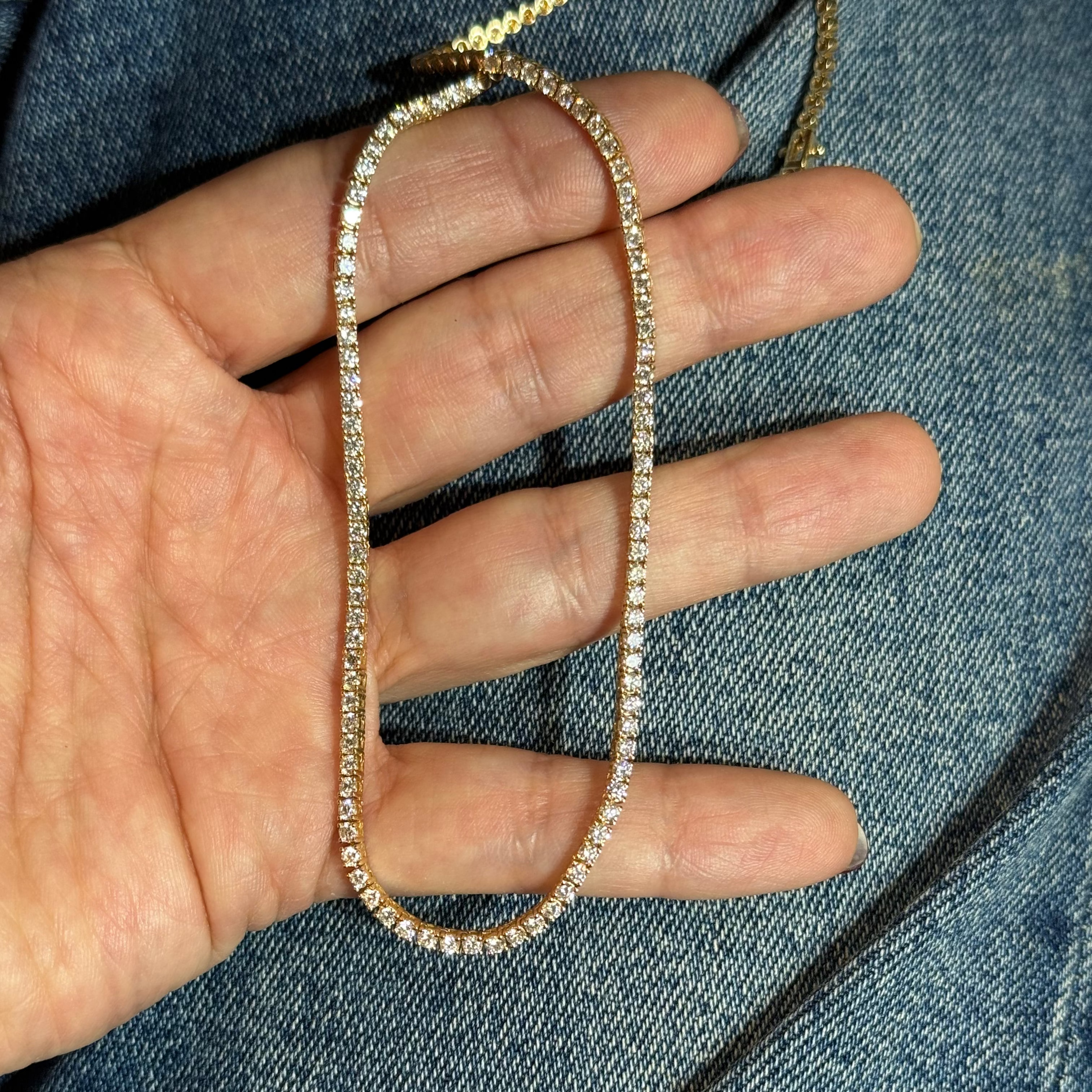 Classic Diamond Tennis Necklace 5.2ct White Gold