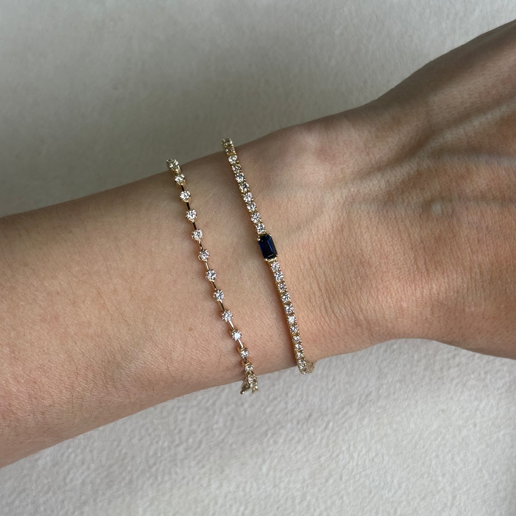 Pulsera de Diamantes con Zafiro