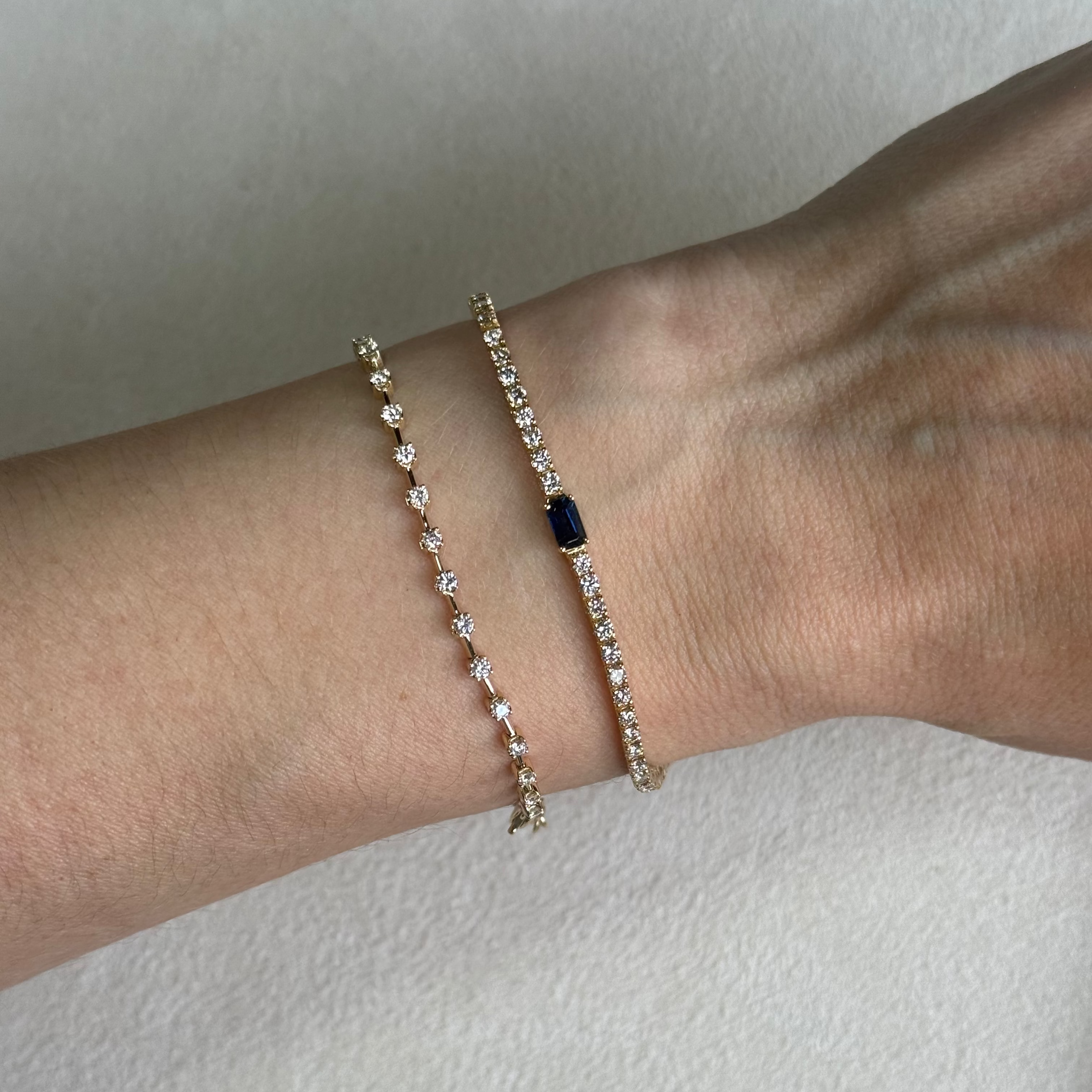 Pulsera de Diamantes con Zafiro