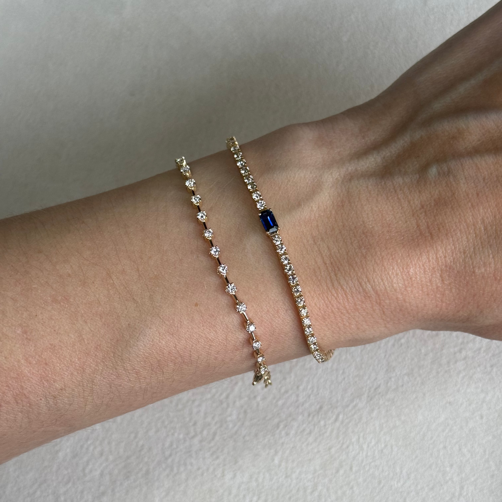 Pulsera de Diamantes con Zafiro