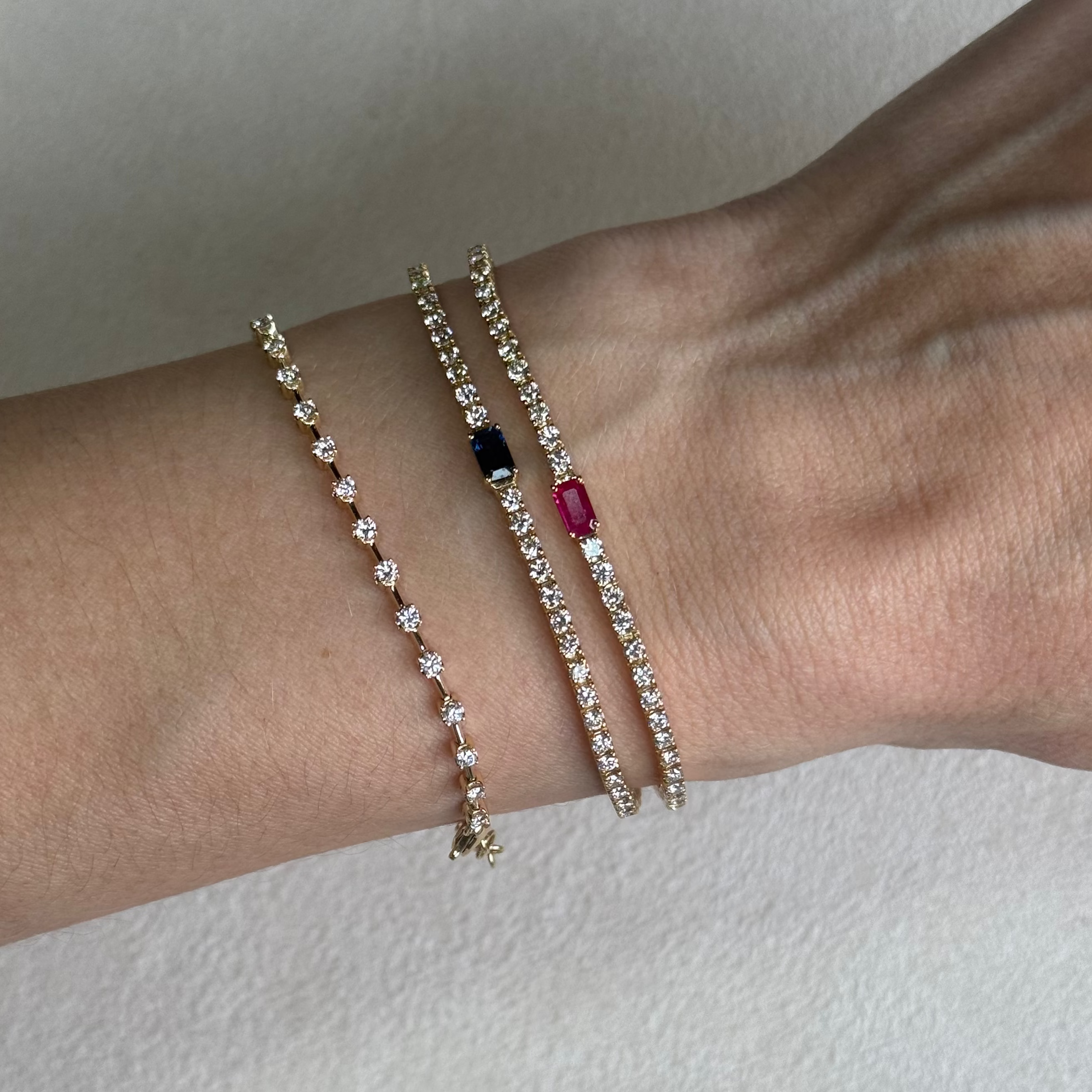 Pulsera de Diamantes con Zafiro