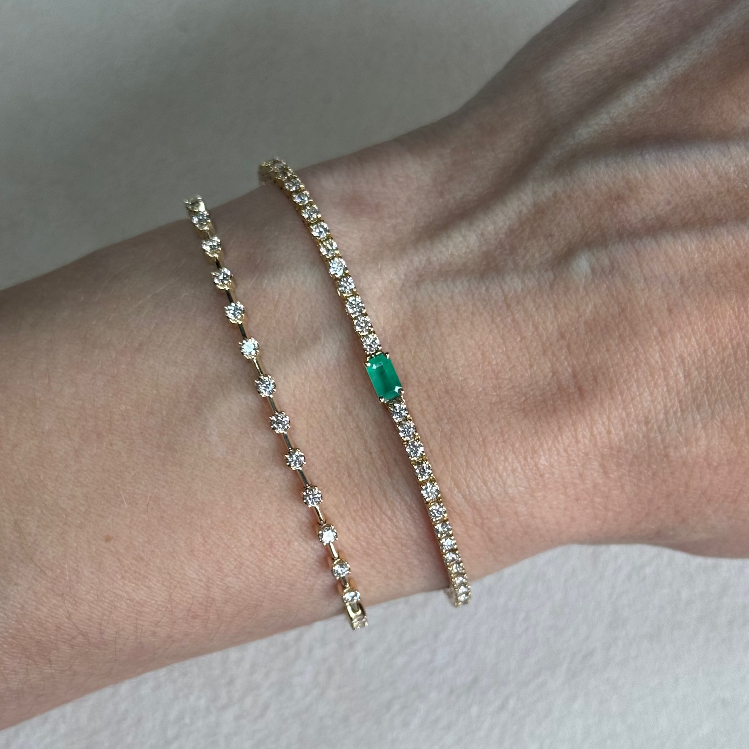 Pulsera de Diamantes con Esmeralda