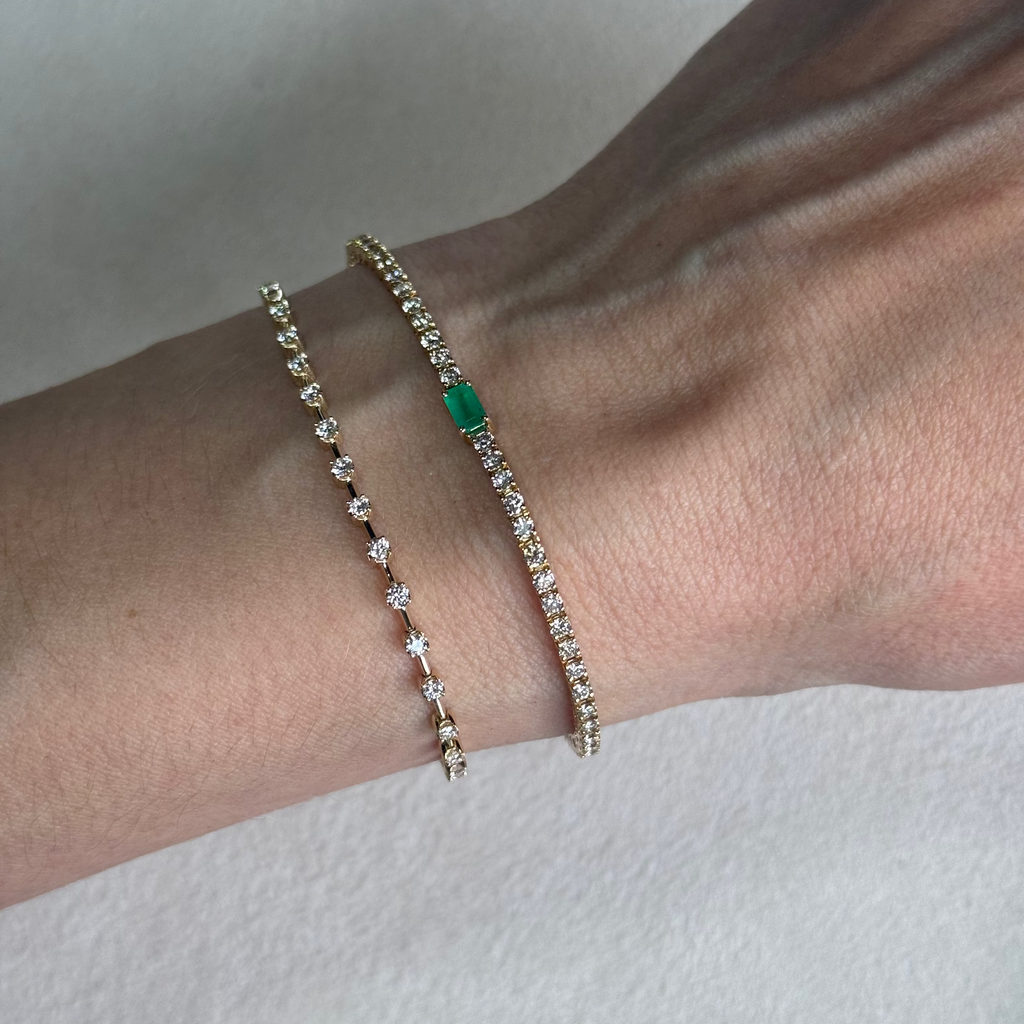 Pulsera de Diamantes con Esmeralda