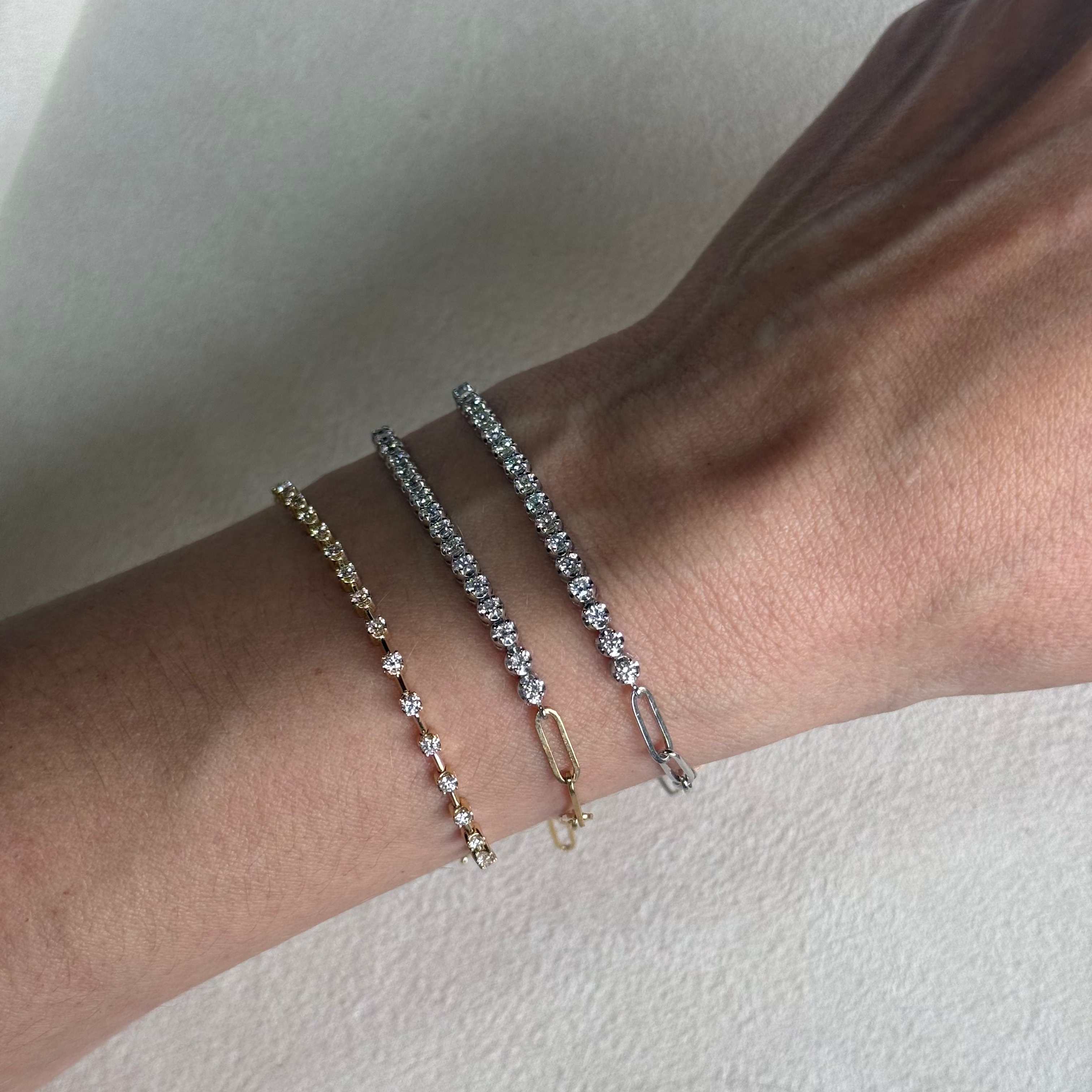 Pulsera Paperclip con Diamantes