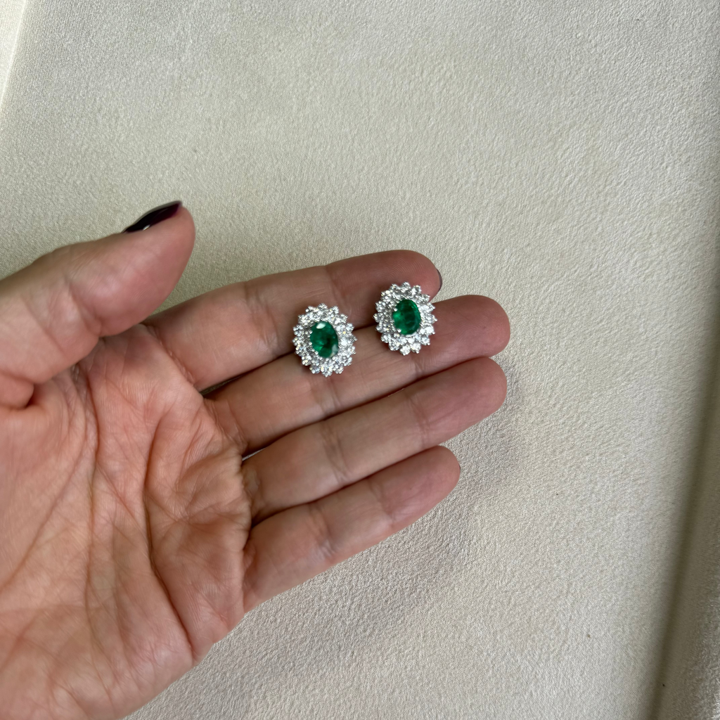 Aretes de Esmeralda con Diamantes