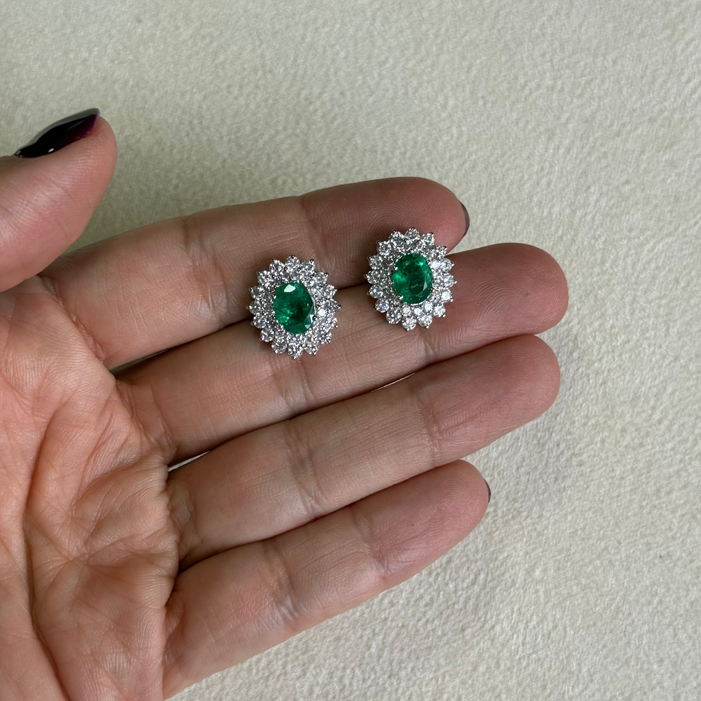 Aretes de Esmeralda con Diamantes