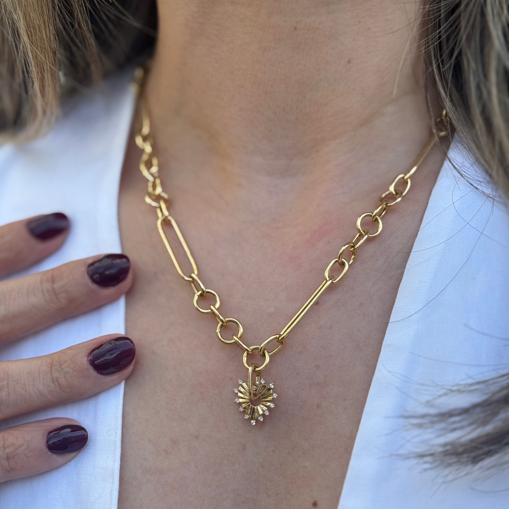 Charm de Corazon con Diamantes