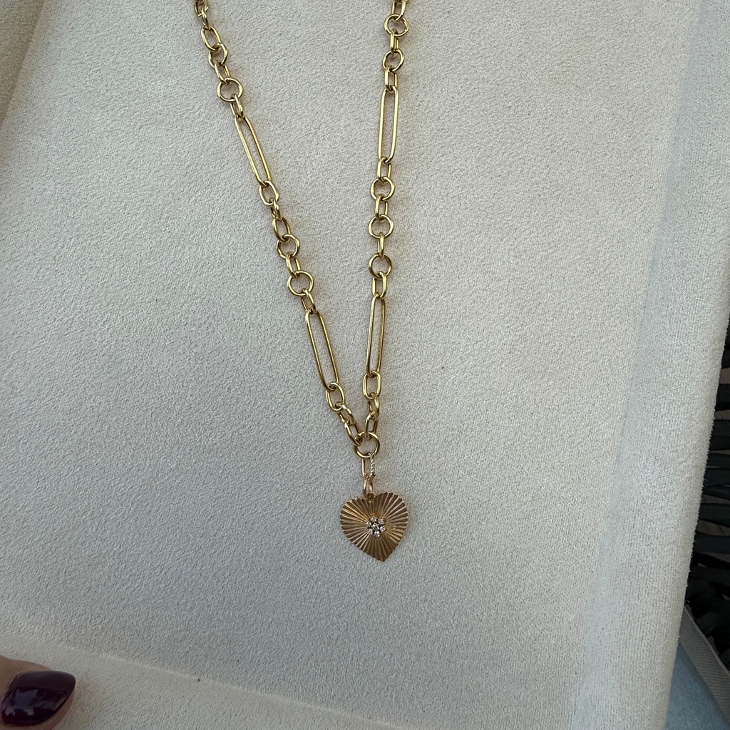 Charm de Corazon con Diamantes