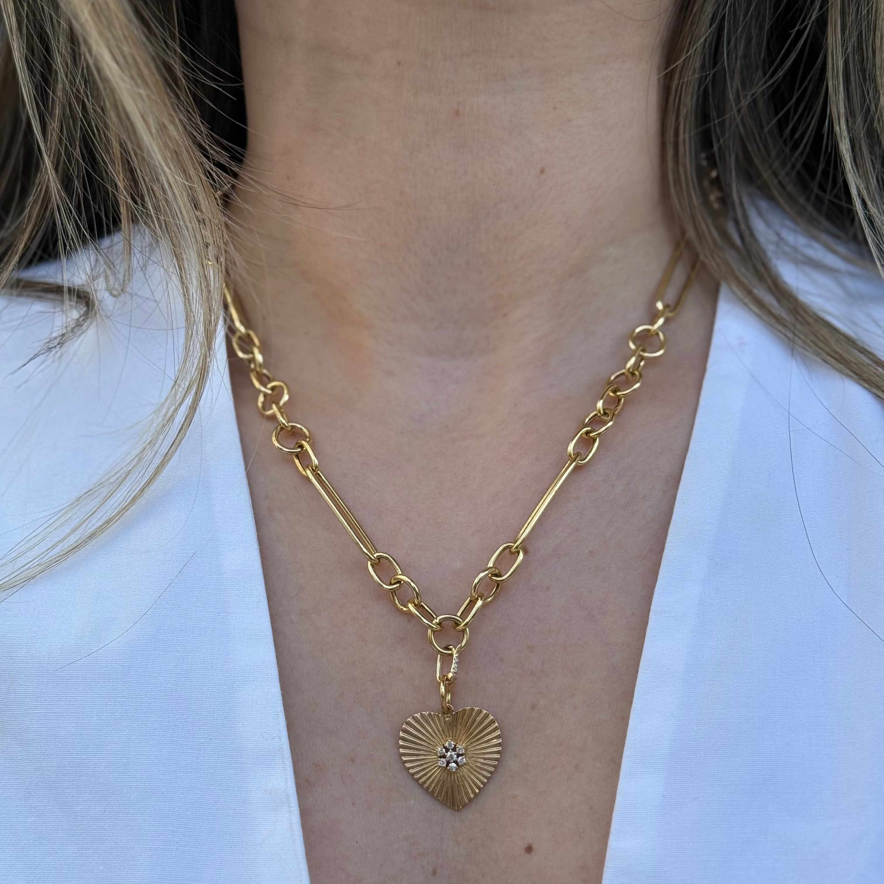 Charm de Corazon con Diamantes
