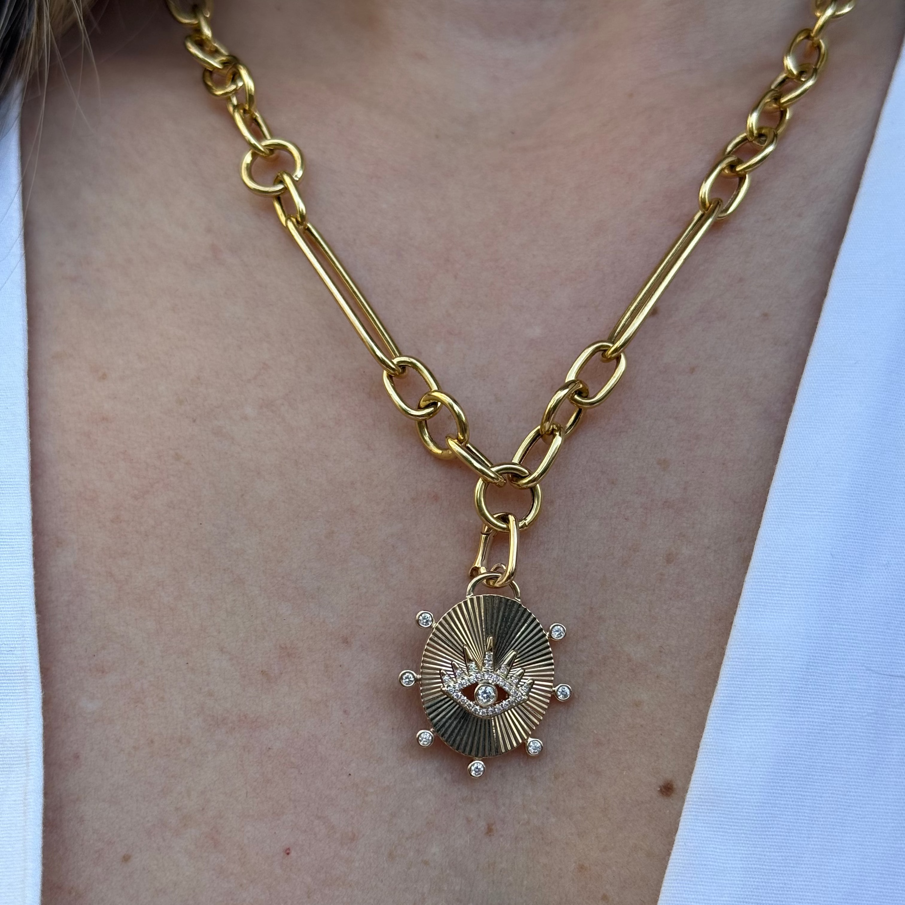 Charm de Evil Eye con Diamantes